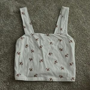 White with pink flower aeropostale crop top size Small